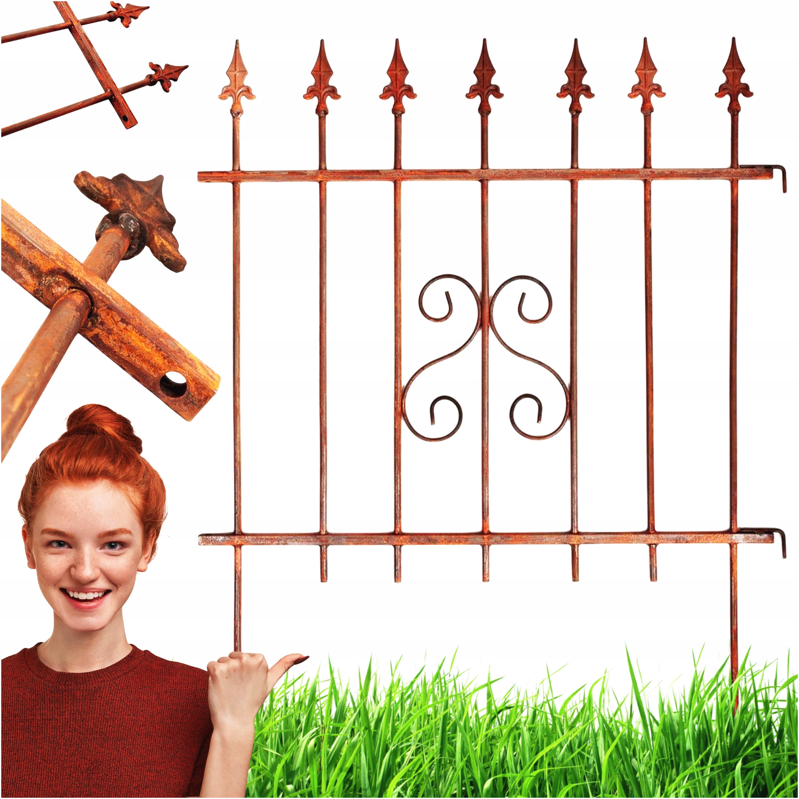 Trávníkový Lem Zahradní Palisáda Plot Kovový Kryt 95 CM