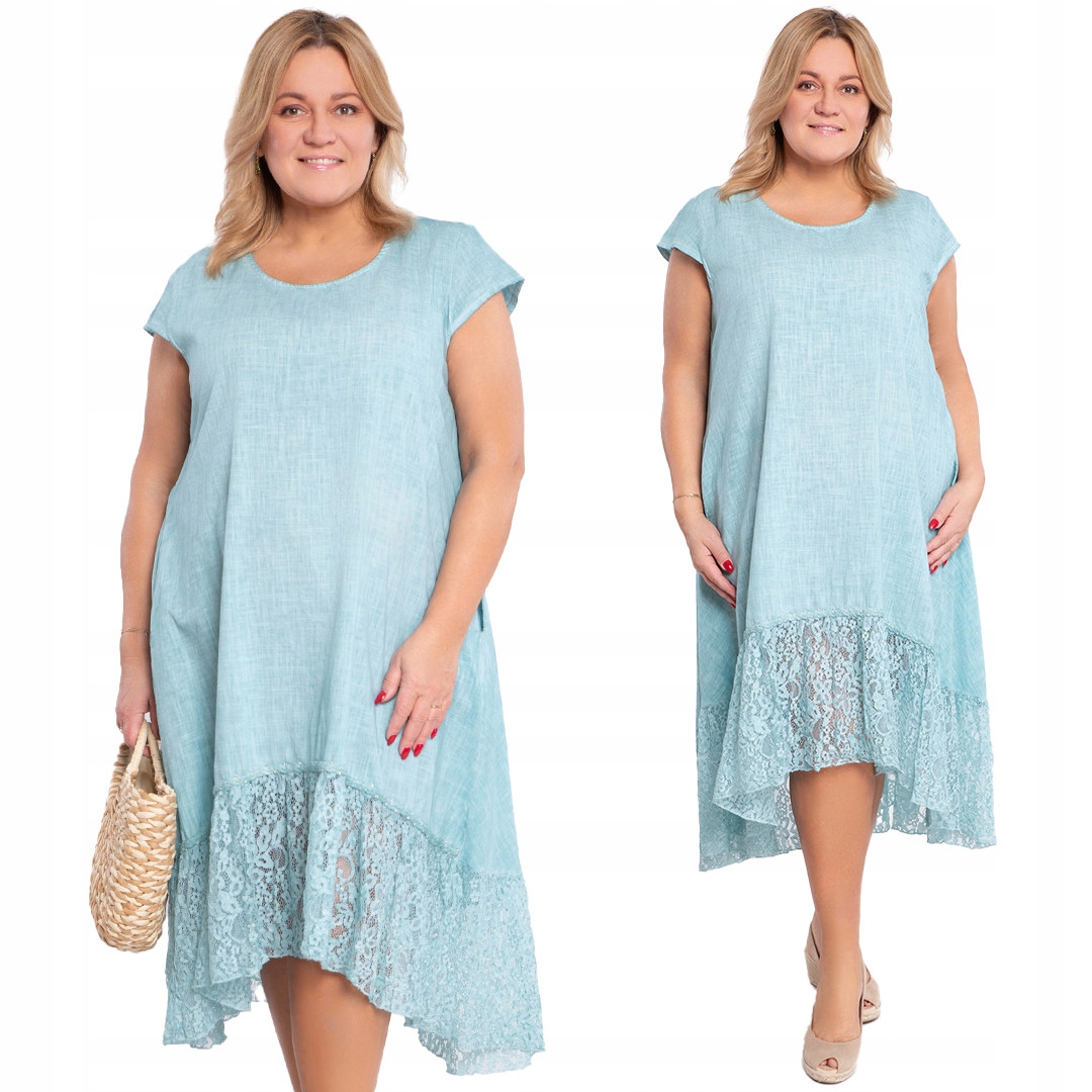 Modrá šaty s krajkovým spodním dílem 50