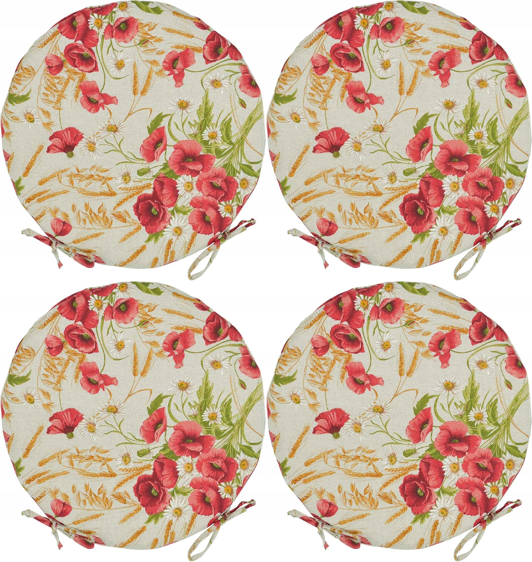 Sada Kulatých Polštářů Na Židli 40 cm 4 ks