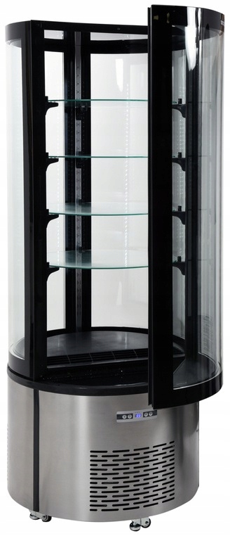 Witryna chłodnicza ekspozycyjna 400L LED 68x68x175cm czarna Yato YG-05098