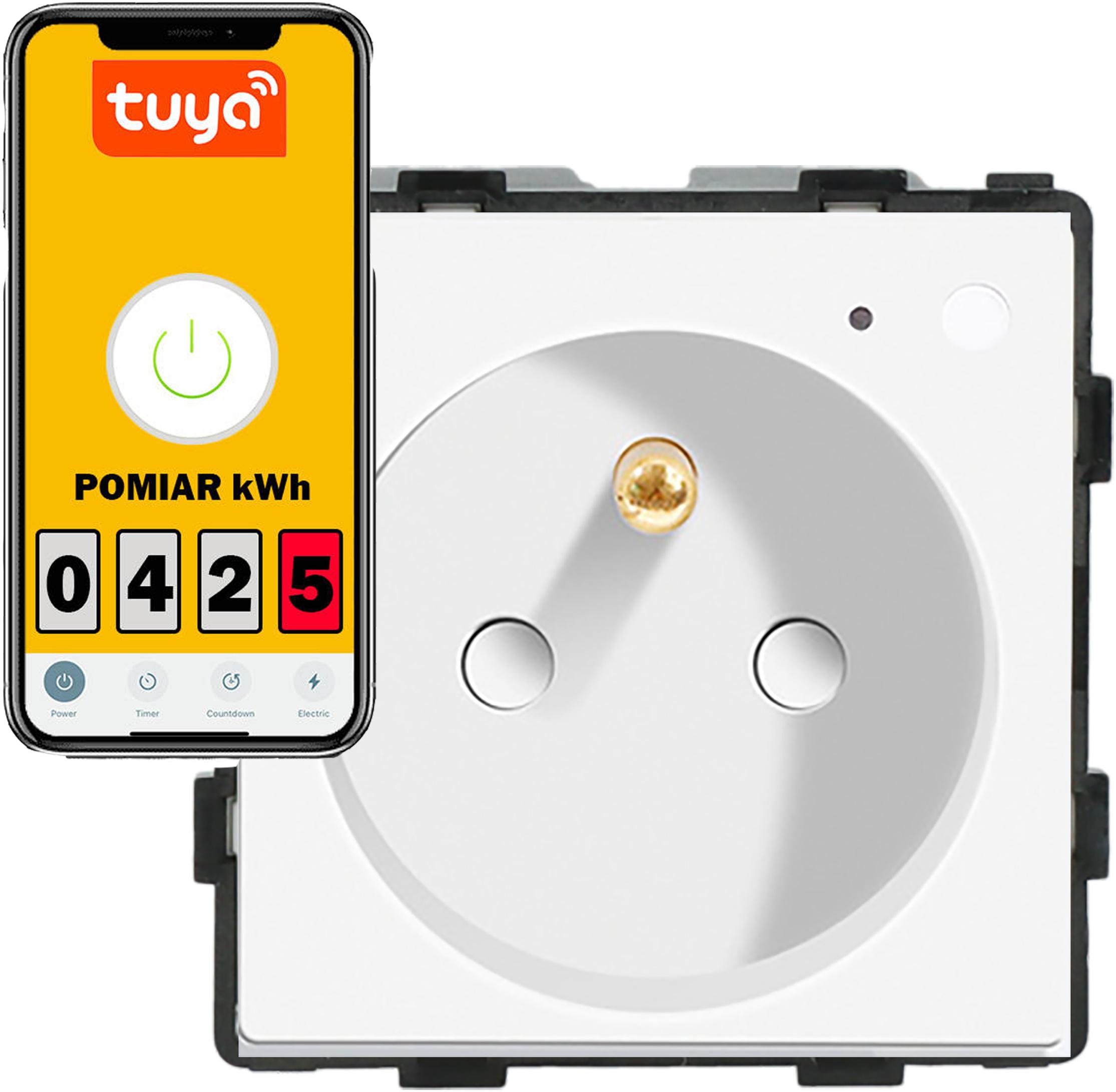 Modul Zásuvka Chytrá Zásuvka S Kolíkem Bílá WiFi Měření Energie 1F