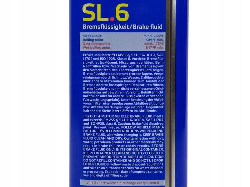 ATE DOT4 SL6 PŁYN HAMULCOWY ORYGINAŁ SL 6 ESP 1L Klasa DOT 4