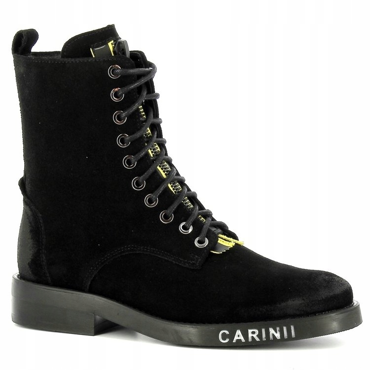 Carinii B5752 Trapery Kožené Semišové Černé