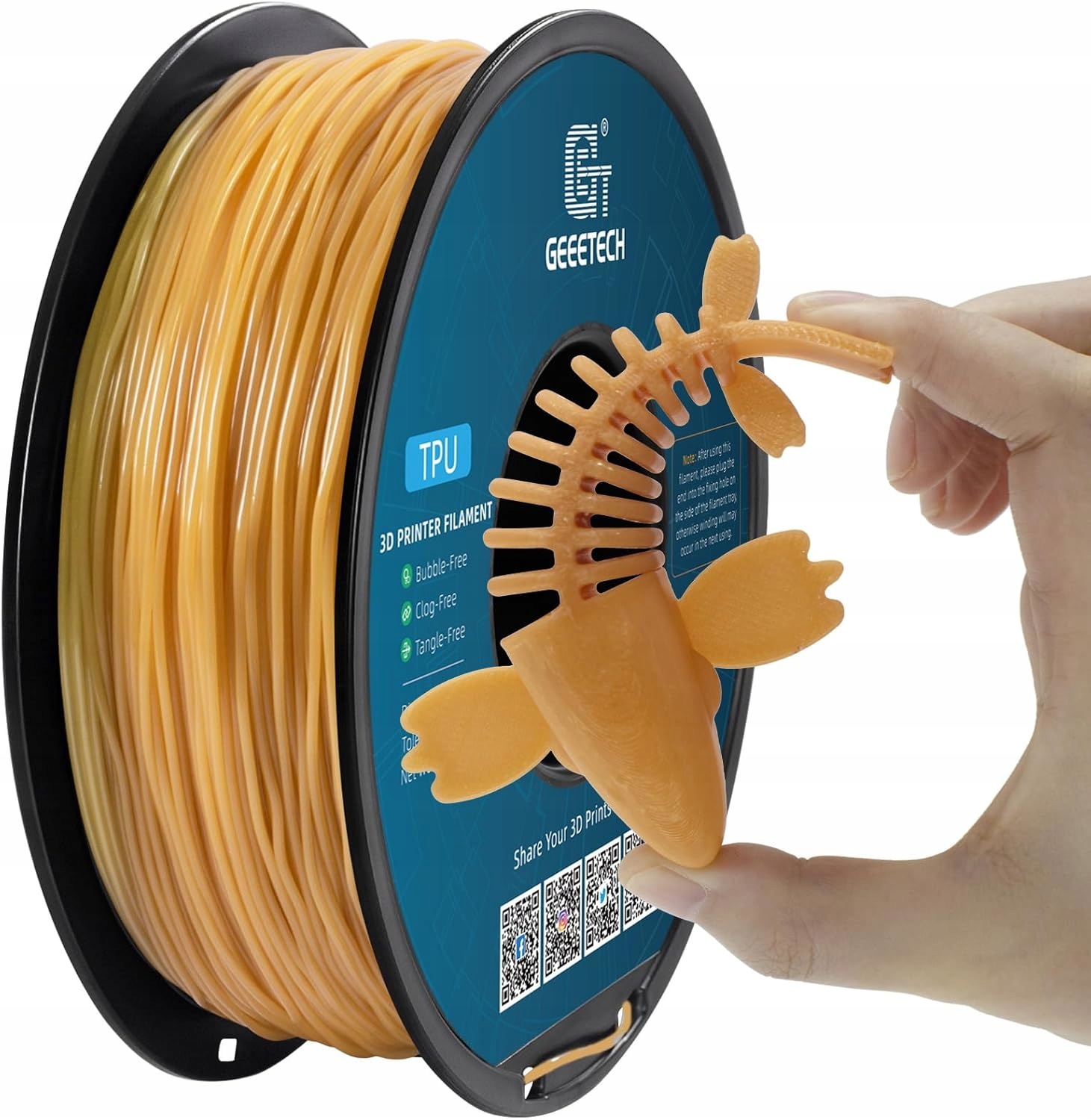 Filament Geeetech Tpu 1000g Złoty Przezroczysty Transparent Gold