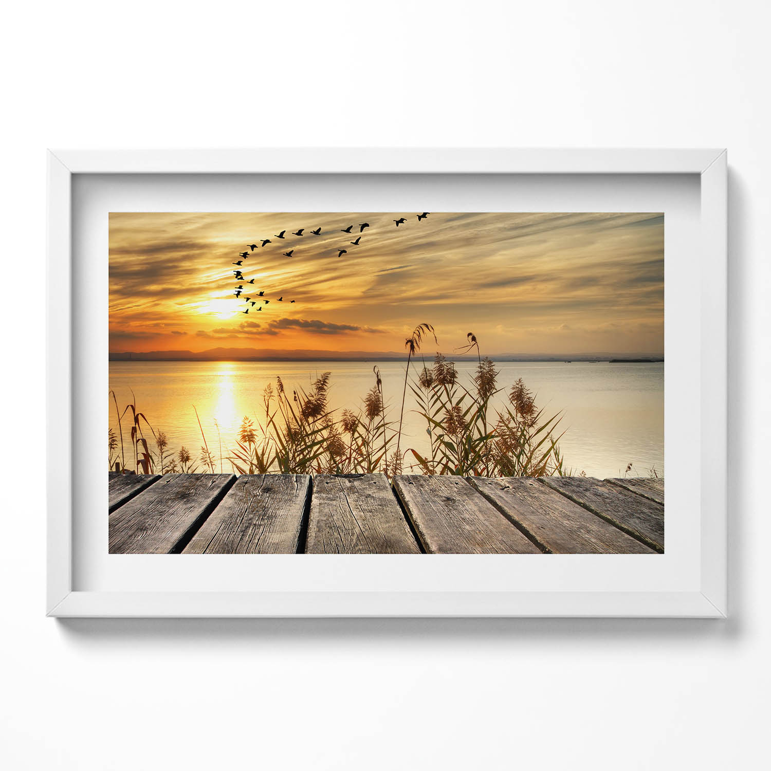 Závěsný obraz na zeď, dekorace do domu Molo při západu slunce 60x40 cm