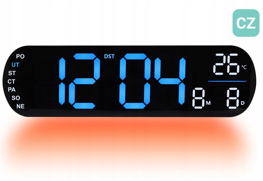 Modrý Budík Led S Diaľkovým Ovládaním Jvd DH5502 Stoper Časovač Dní V Češtine