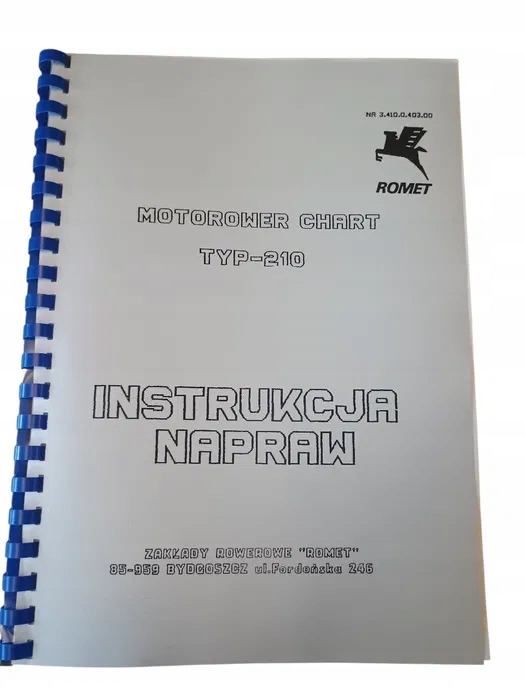 Nowa książka instrukcja napraw Romet chart 210