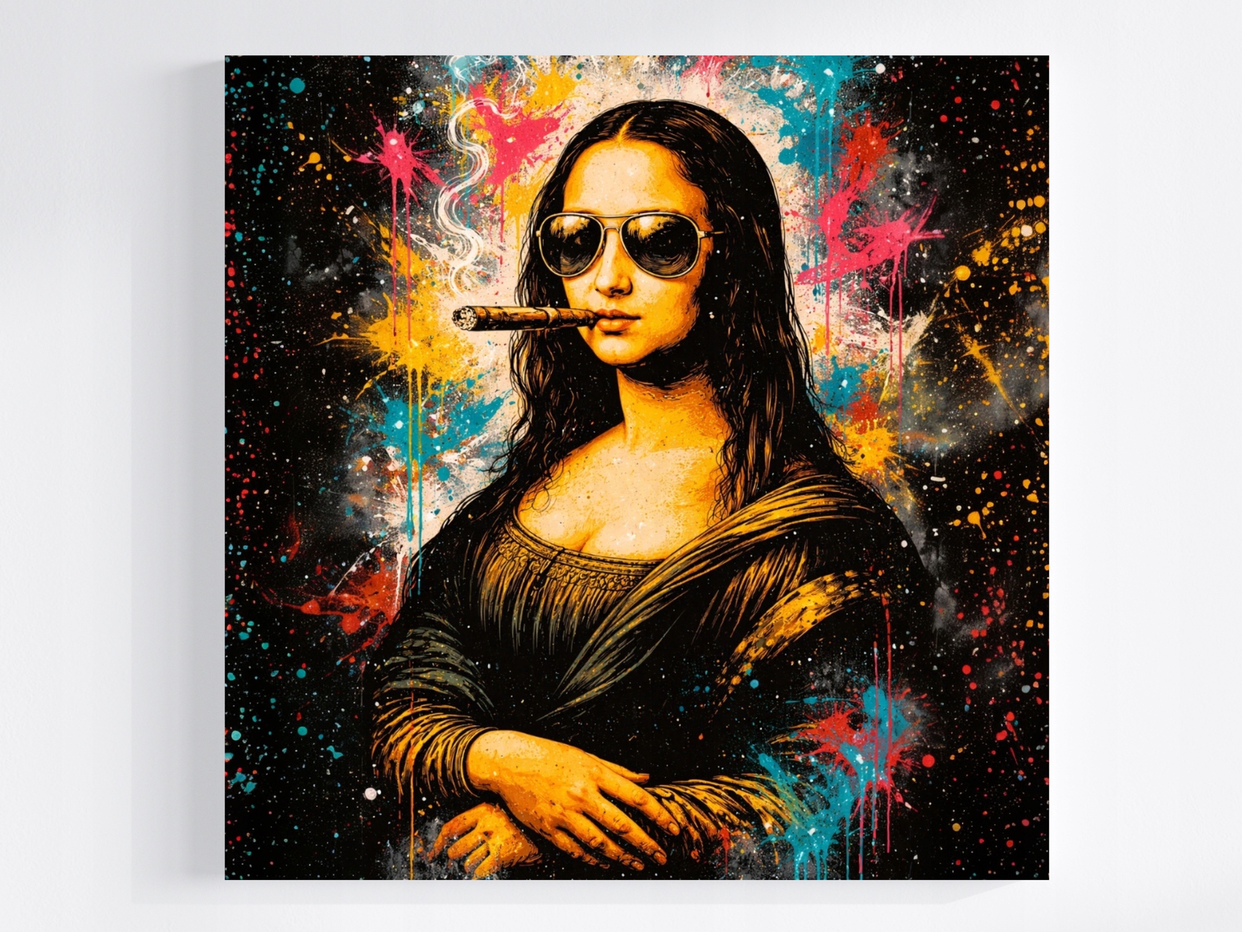 Obraz Na Plátně Canvas Mona Lisa Gioconda Humor Street Art Splash 80x80