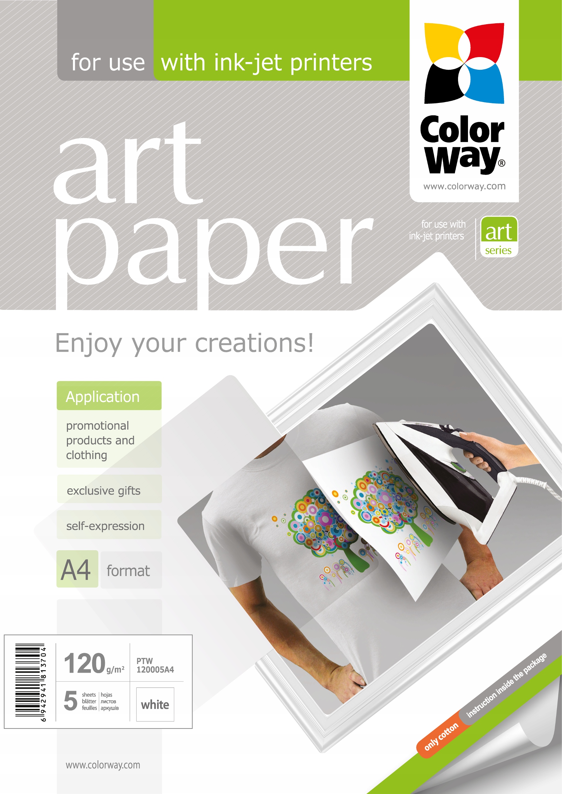 

Naprasowanka ColorWay Tkaniny Jasne A4 120g 5 szt