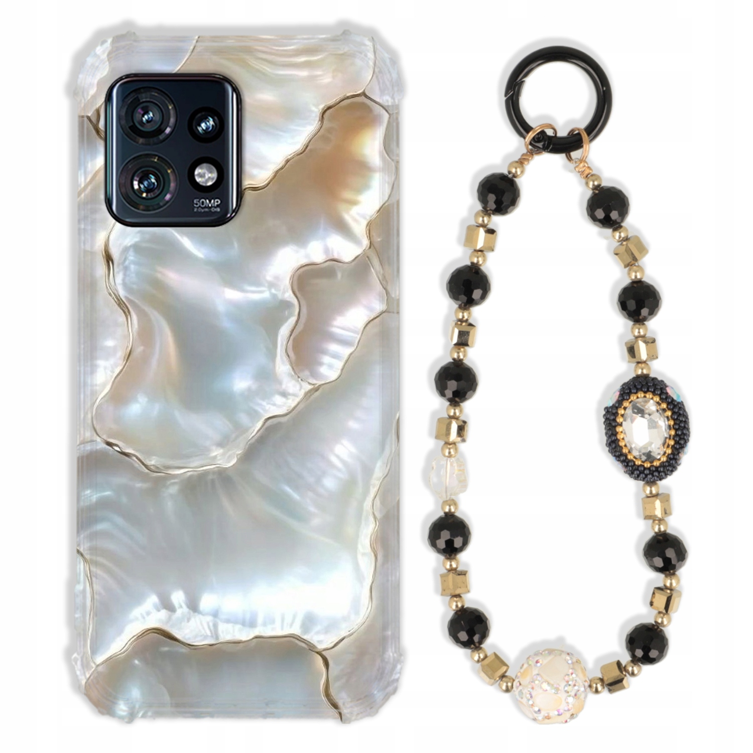 Puzdro Pre Motorola Edge 40 Pro Antishock Zirkóny Čierno Zlaté|pevné|pevné