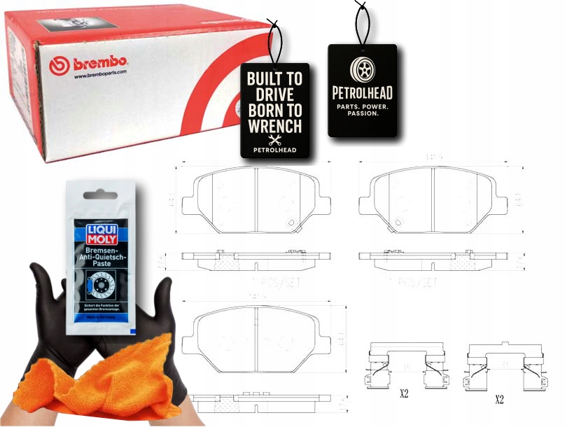 Brzdové Destičky Opel Insignia B 17- Přední Brembo #Petrolhead Pro+ Kit3