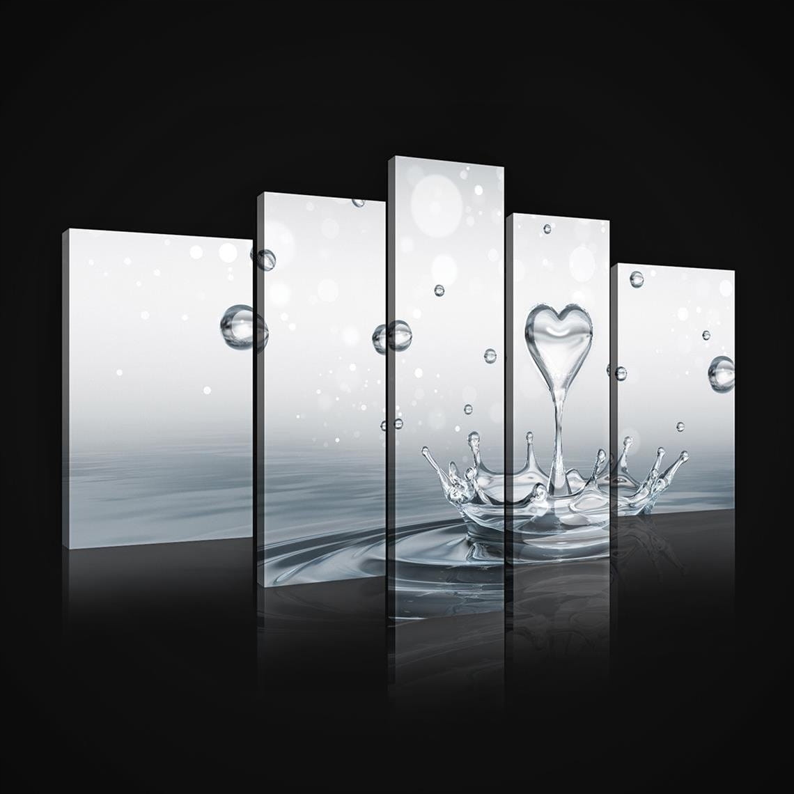 Obraz 170x100 Voda Kvapky Srdce Čistota Čerstvosť Dynamika Pohyb