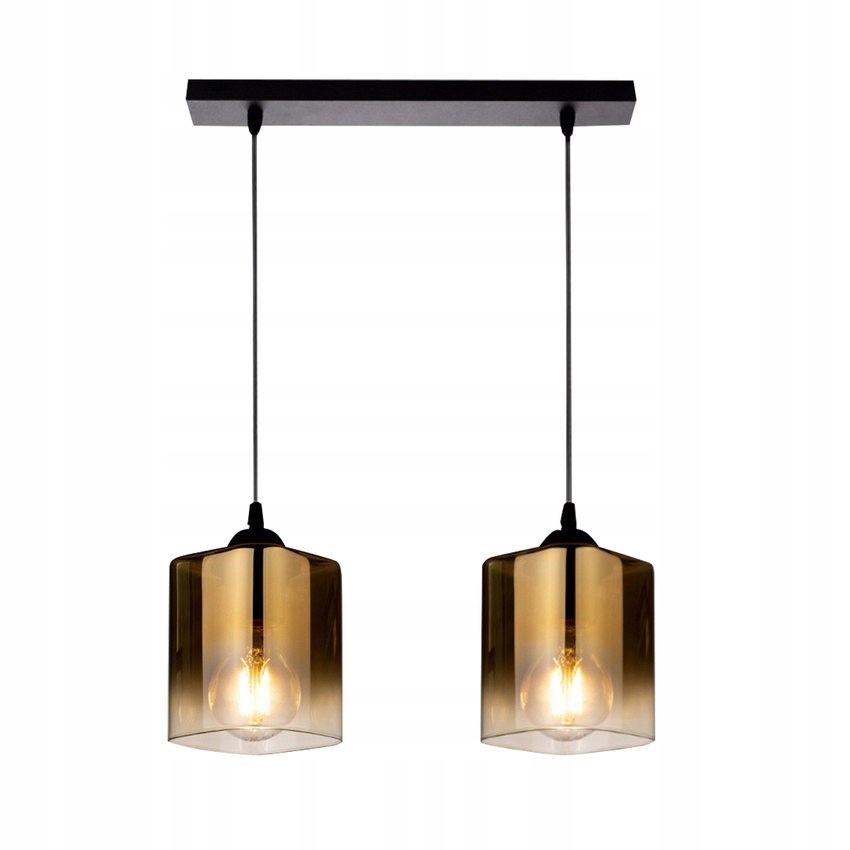 Serena Závěsná lampa Černá 2X40 E27 Stínidlo Zlatá
