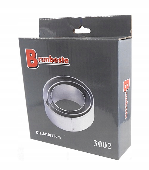 FORMA DO PIECZENIA CIAST RANT WYKRAWACZ MONOPORCJE 8-12 H2,5cm 3sztuki Marka Brunbeste