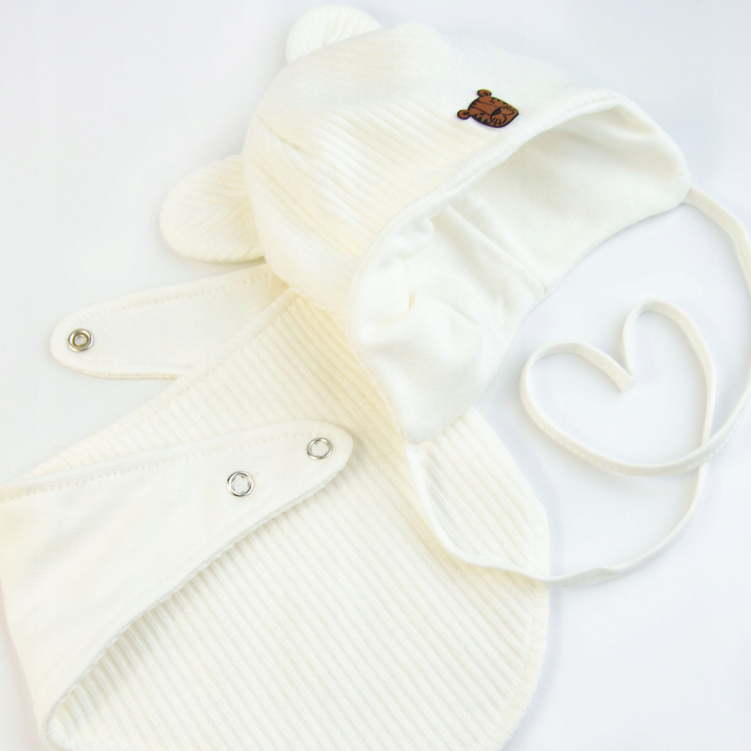 Komplet podwójny CZAPKA dziecięca WIĄZANA + APASZKA wiosna jesień 46-48 Marka CiuchCiuch