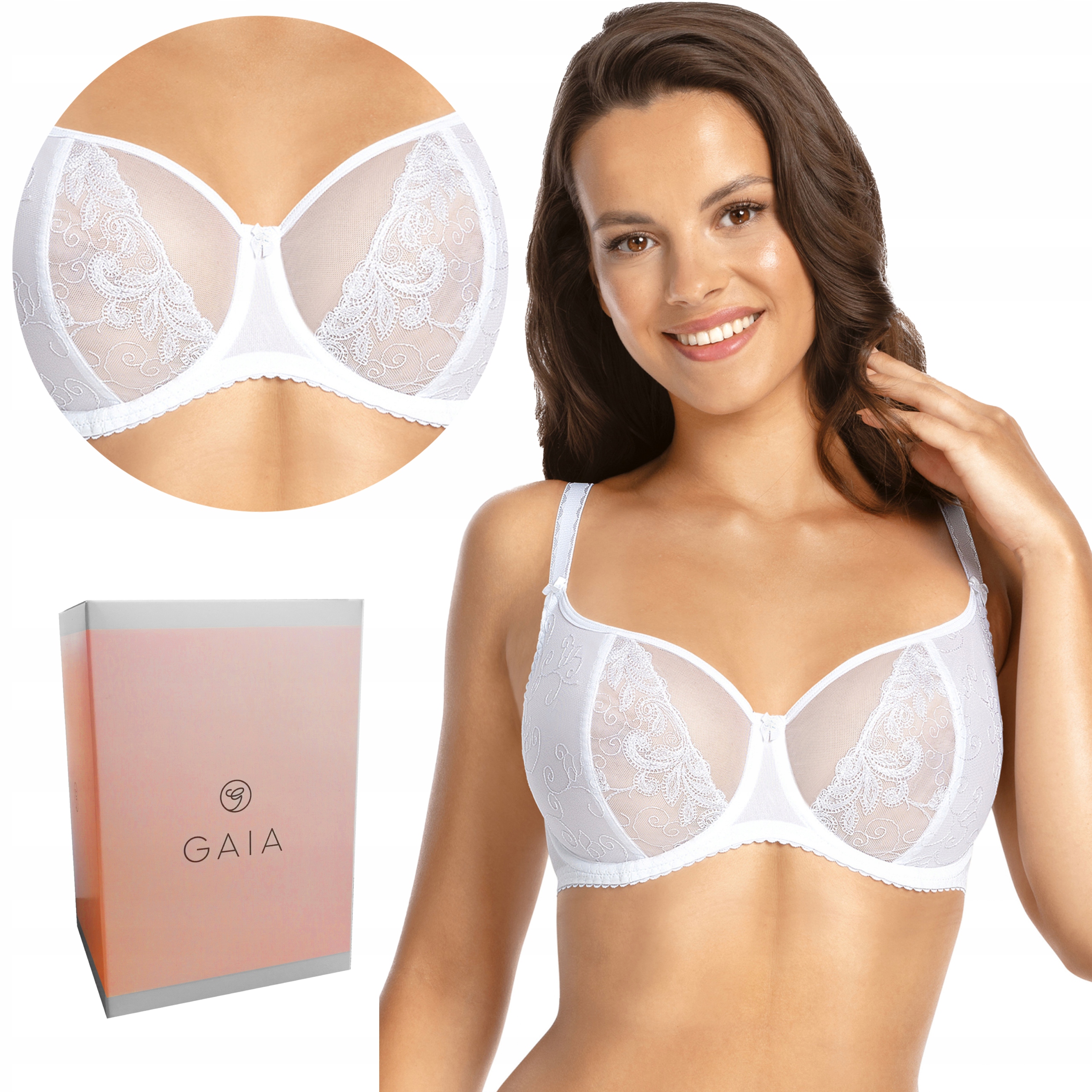 

Miękki biustonosz Gaia 1026 Ada, biały, 90F