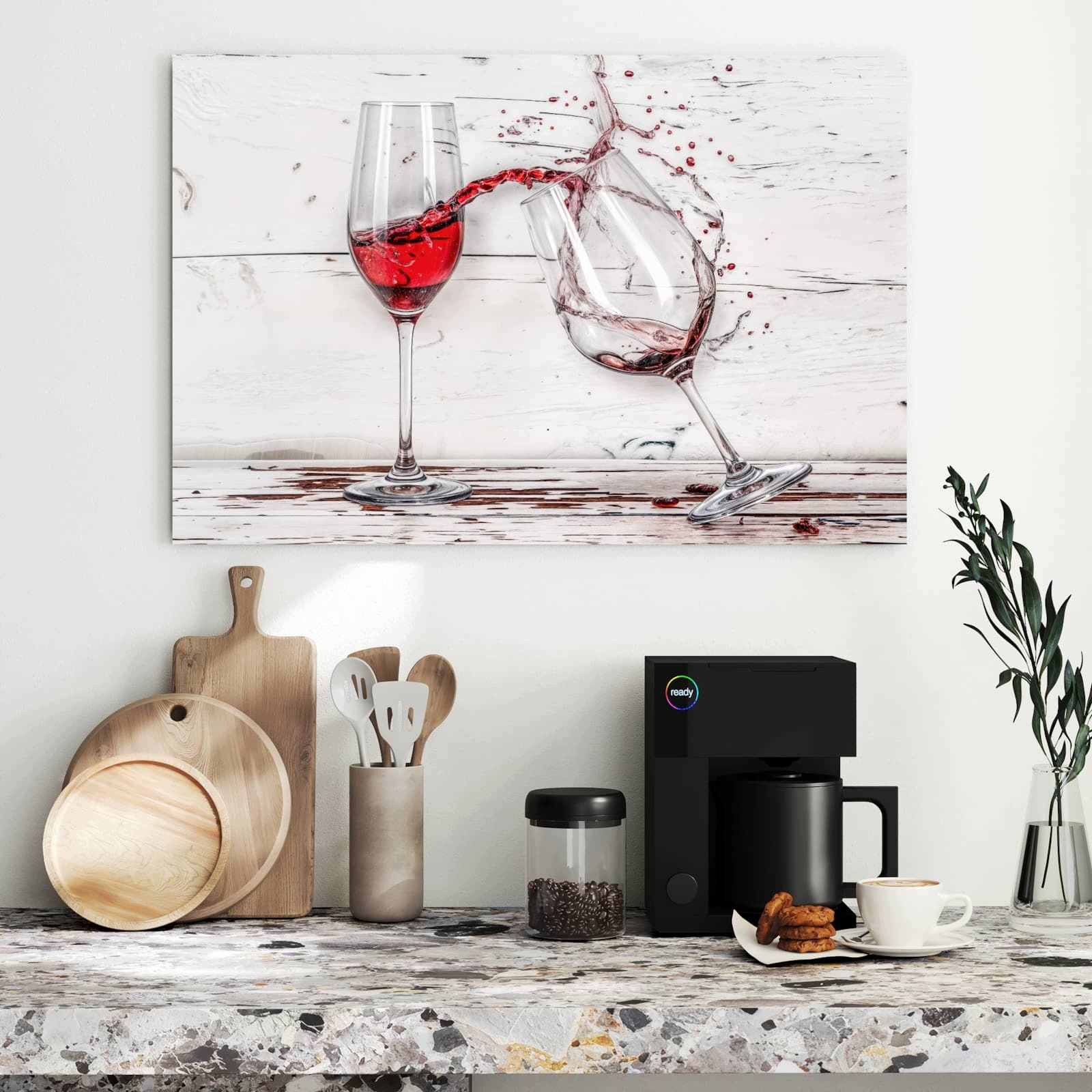 Magnetická tabule Spadajouce Skleničky do vína 90 × 60 cm