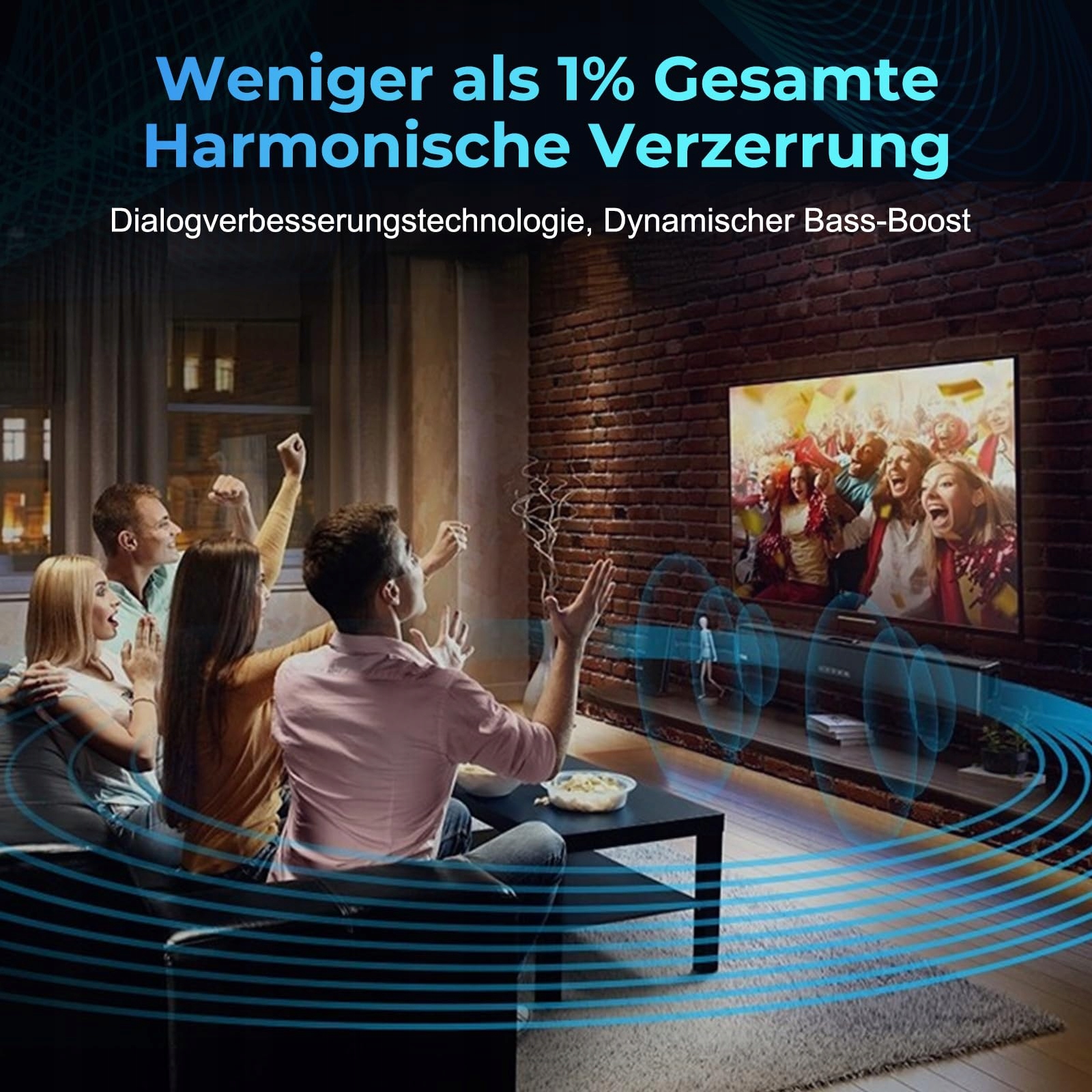 OXS Soundbar Do Telewizora Bluetooth 5.0 3D Surround Bass Montaż Na Ścianie — miniatura 2