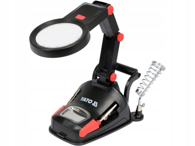 UCHWYT LUTOWNICY TRZECIA RĘKA Z LUPĄ LAMPA LED