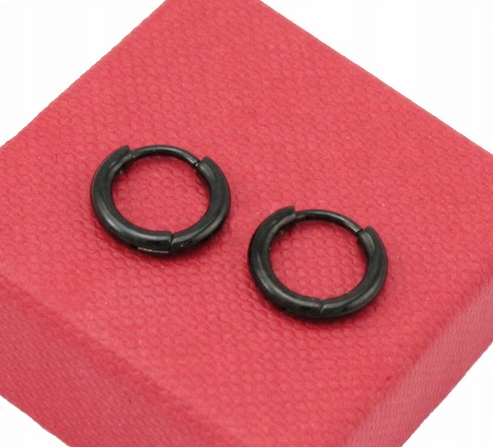 

Kolczyki Czarne Kółka 12 mm Stal Chirurgiczna