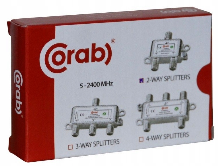 Rozgałęźnik 1/ 2 TV Rozdzielacz Splitter Unicable Marka Corab