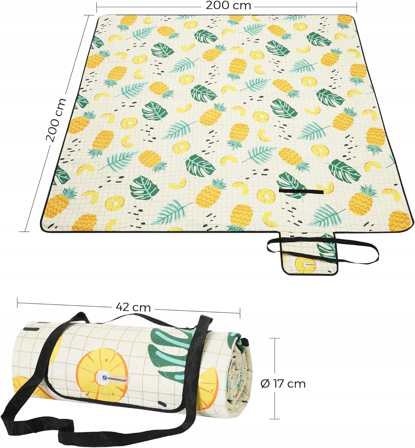 KOC PIKNIKOWY TERMICZNY DUŻY 200x200 cm WODOODPORNY MATA PLAŻOWA PARK GRILL Marka inna marka