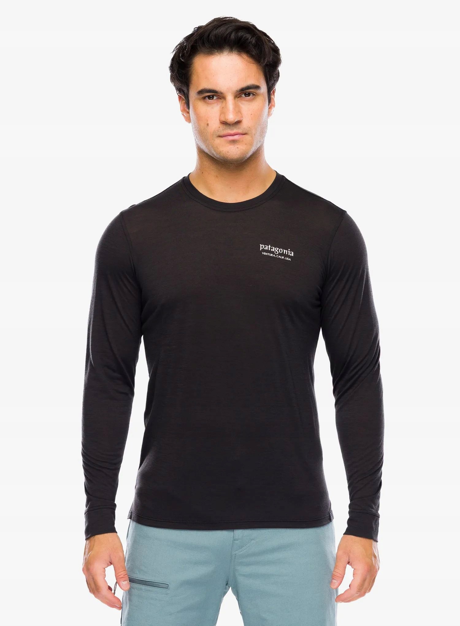 Mikina Patagonia L/s Cap Cool Merino Graphic Shirt černá S
