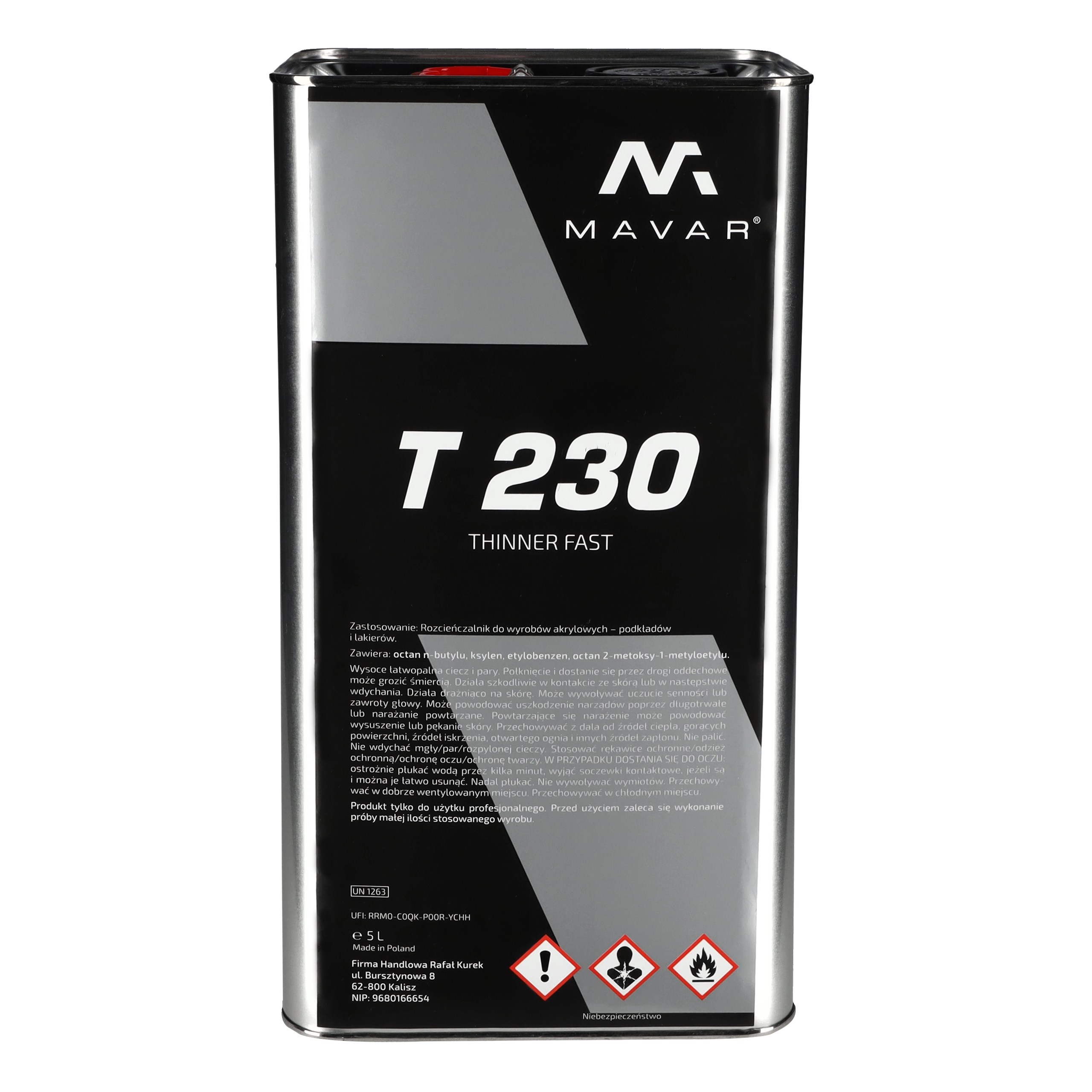 Rozcieńczalnik akrylowy szybki Mavar T230 5 l
