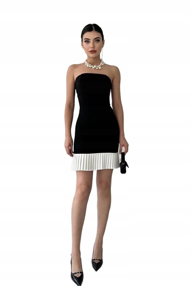 Lovebox Černé Šaty S Bílým Volánem M 5FA