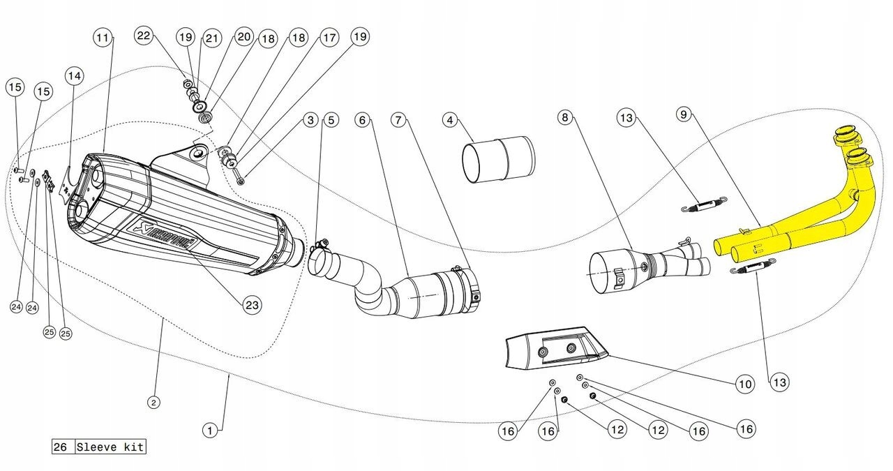 Výfukový kolektor Akrapovic Yamaha Xp 530 T-Max