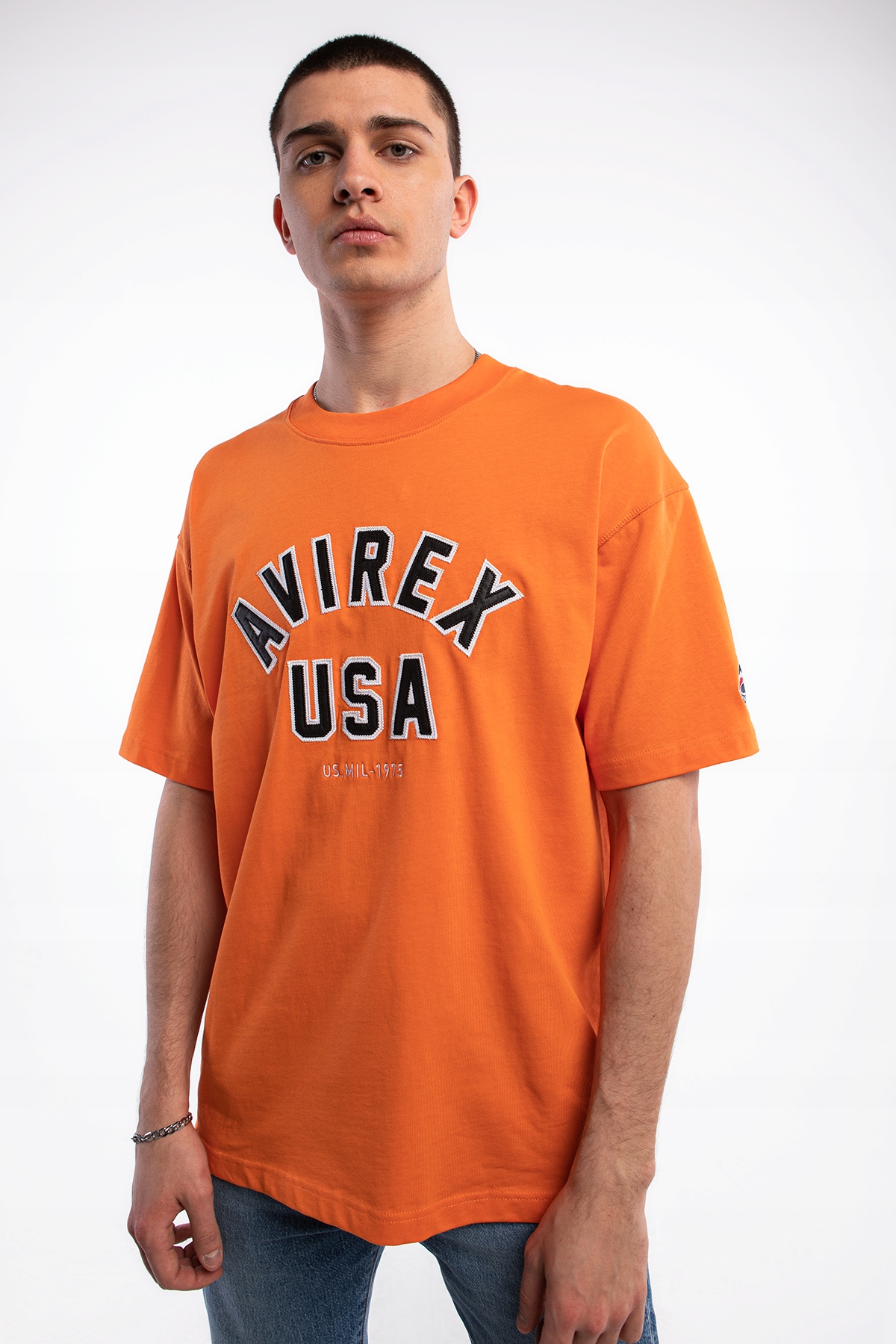 pánské tričko Avirex Malmstrom T-Shirt Orange V1A00006 L