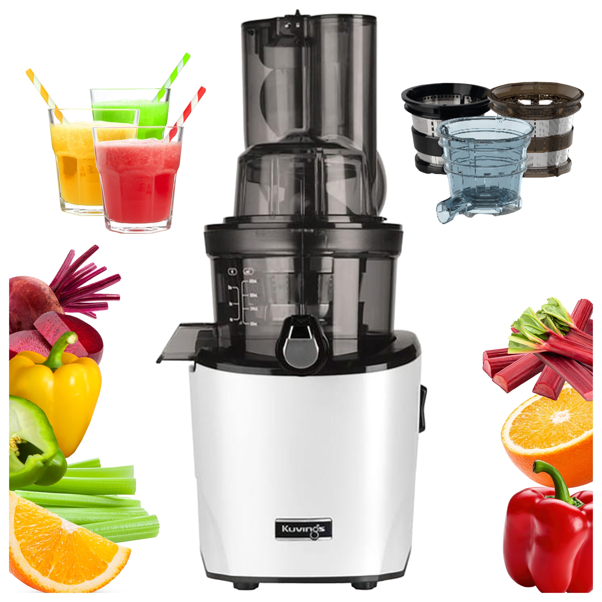 Kuvings REVO830 Pomalý Odšťavňovač Na Šťávu Z Zeleniny Dárek 3 Síta