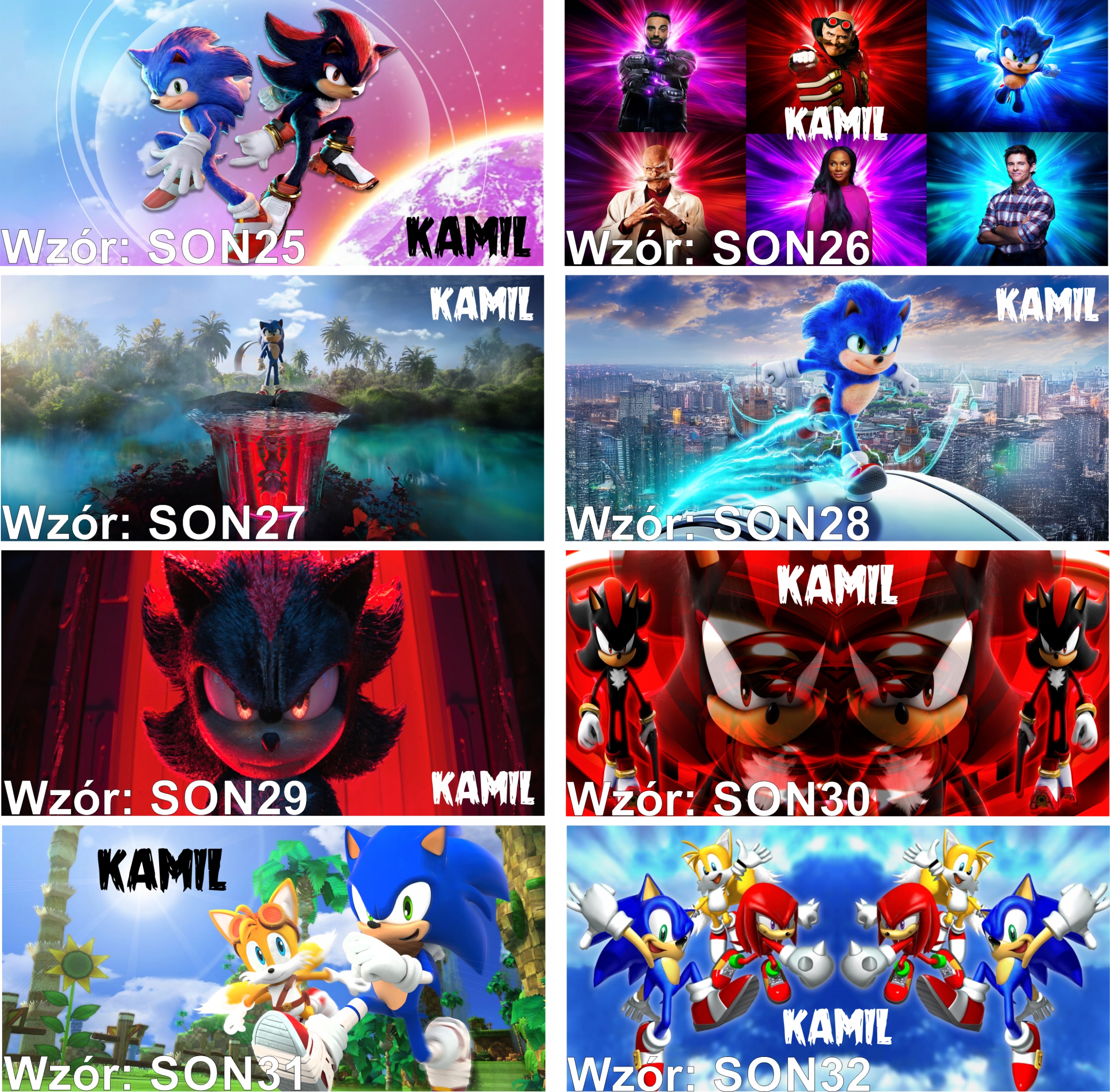 Kubek SONIC 3 z dowolnym napisem imieniem WZORY Hedgehog Shadow Tematyka, motyw Sonic