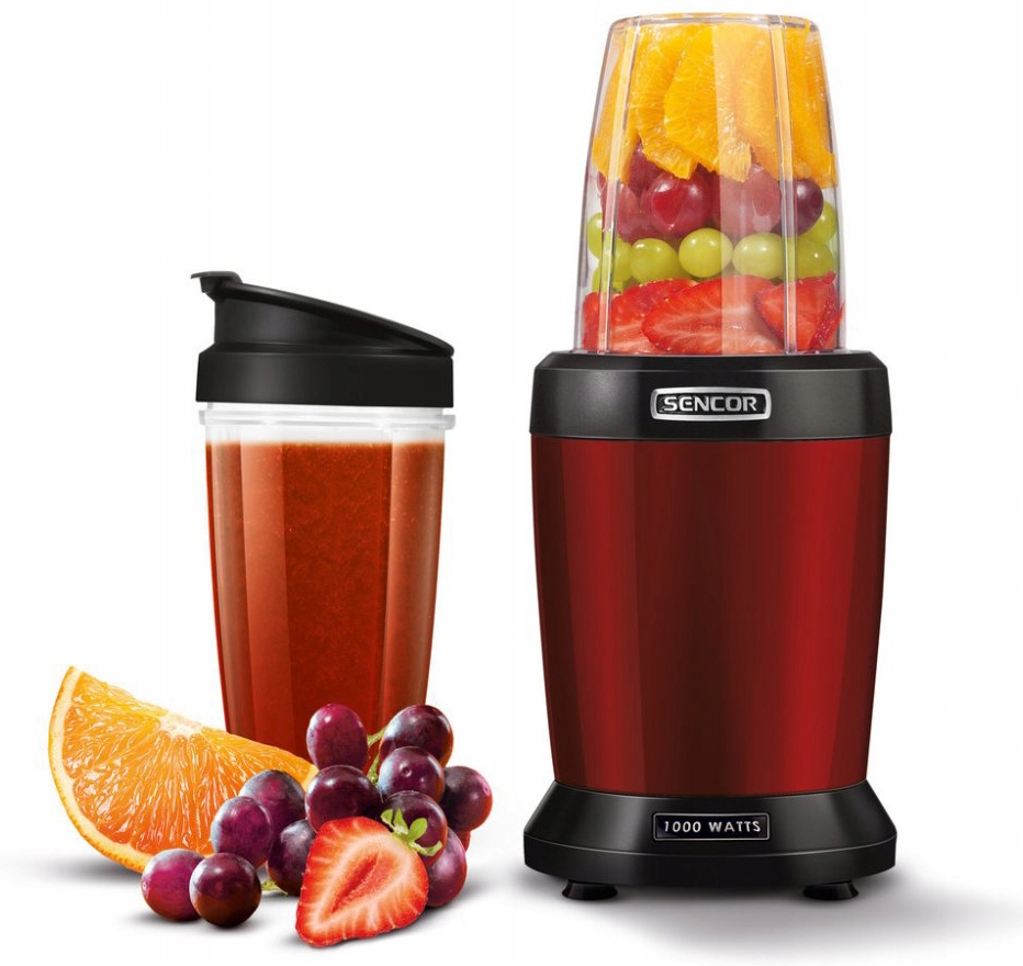 Nutri Blender kielichowy koktajl smothie Sencor 1000W 2-butelki kubki 0.8+1