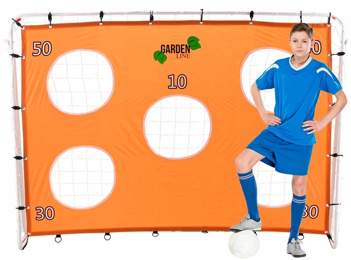 BRAMKA PIŁKARSKA Z SIATKĄ I MATĄ CELOWNICZĄ CHAMPIONS 213 x 152 x 75 CM Marka inna