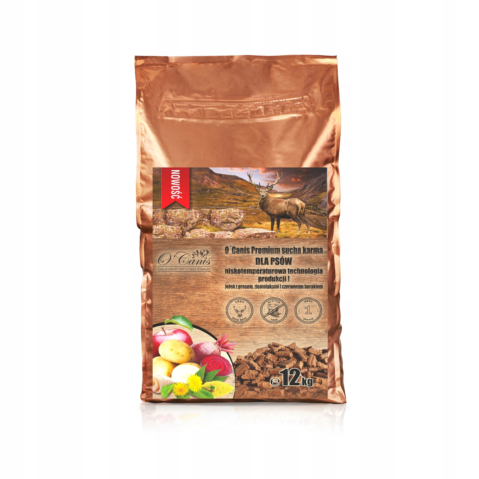 Levně O'Canis Premium jelení, brambory, červená řepa pro psy 12 kg