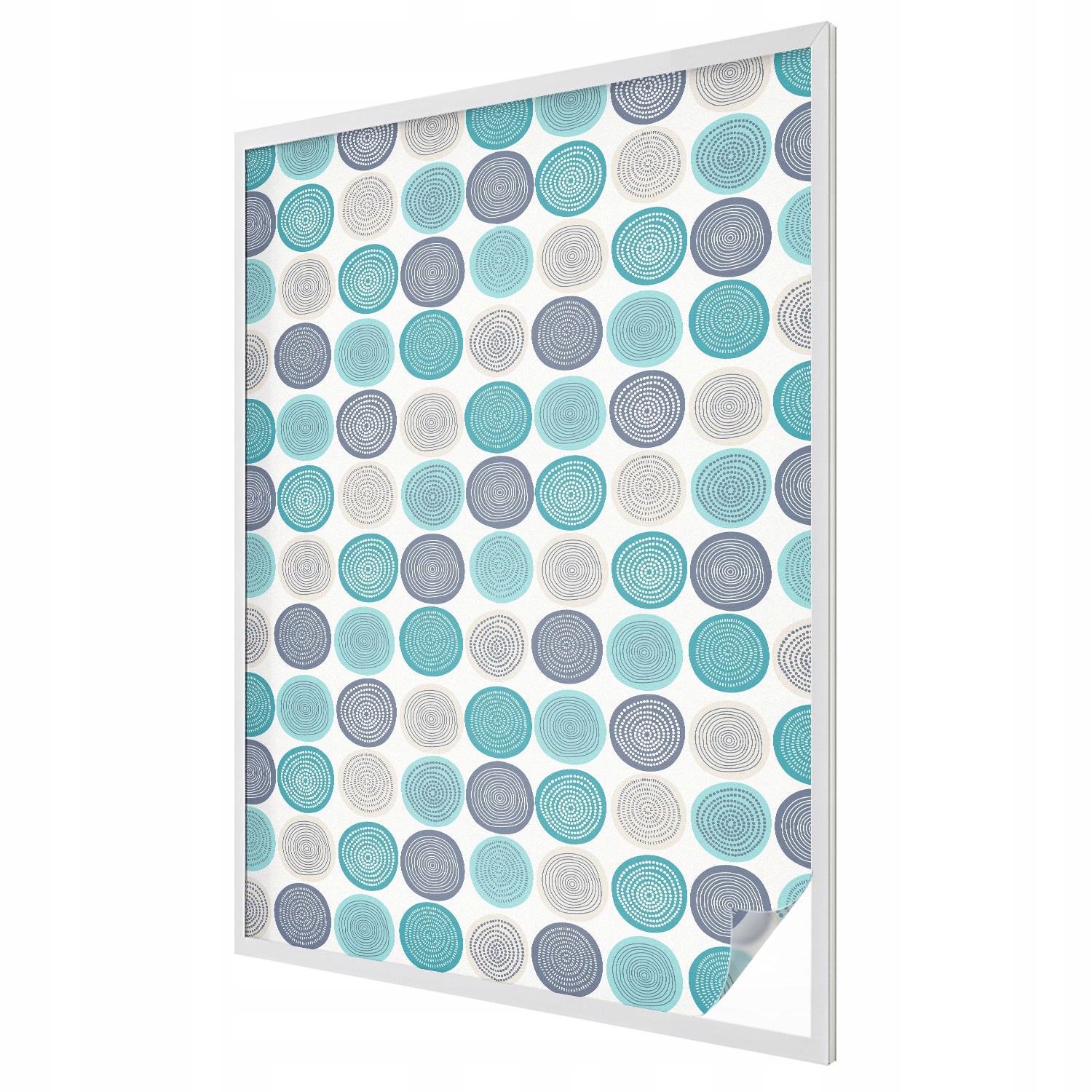 Samolepicí Mléčná dýha na sklo Okno Geometrická kola 100 x 146 cm