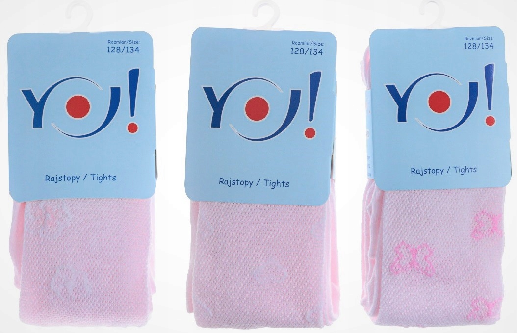 

3-PAK Rajstopy bawełniane Ażurowe Różowe r.128-134