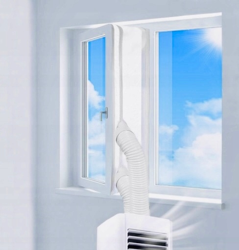 UNIWERSALNA USZCZELKA OKNA DO KLIMATYZATORA PRZENOŚNEGO OKIENNA BIAŁA 4 m Szerokość produktu 400 cm