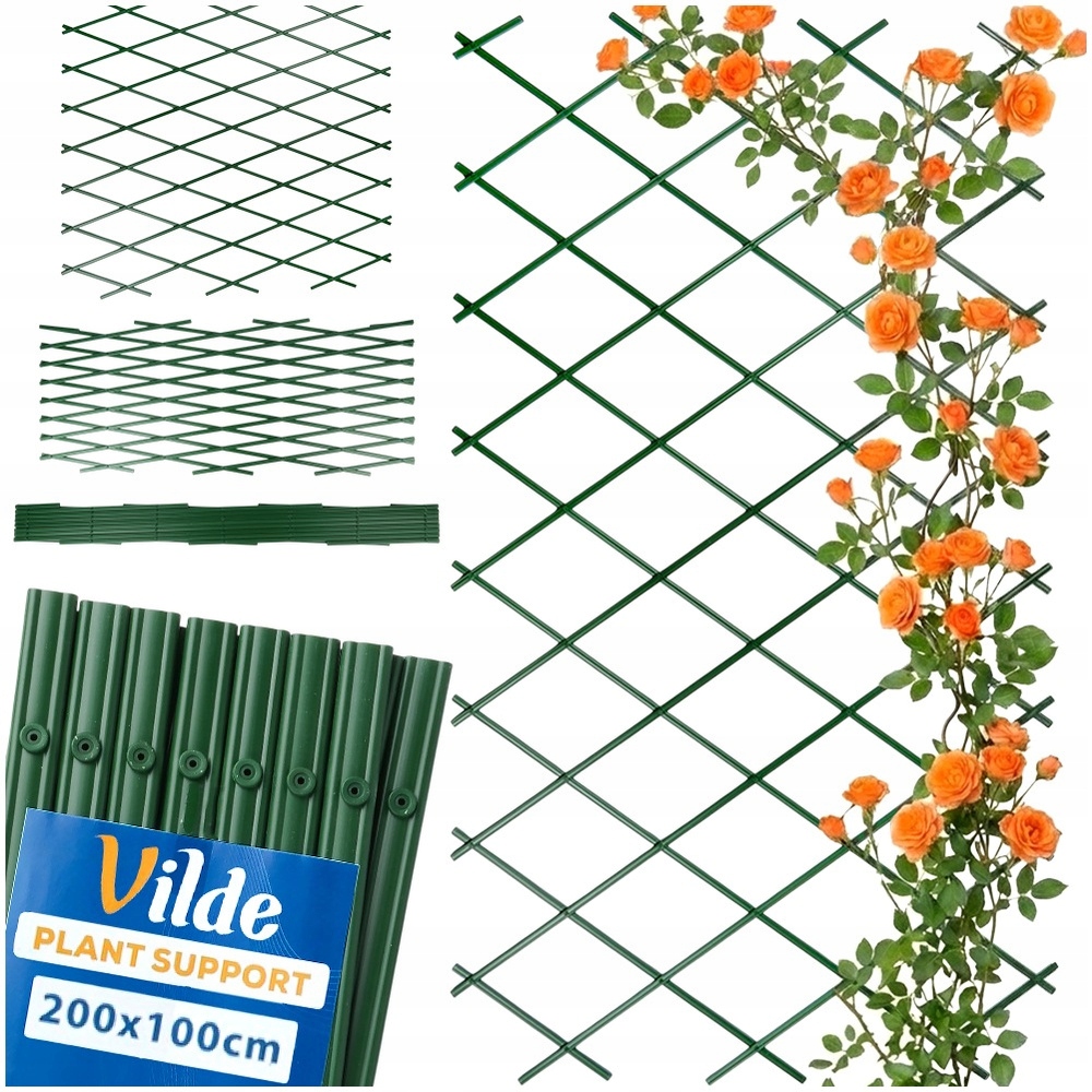 Опора для вьющихся растений, зеленая опора, решетчатый забор 200x100