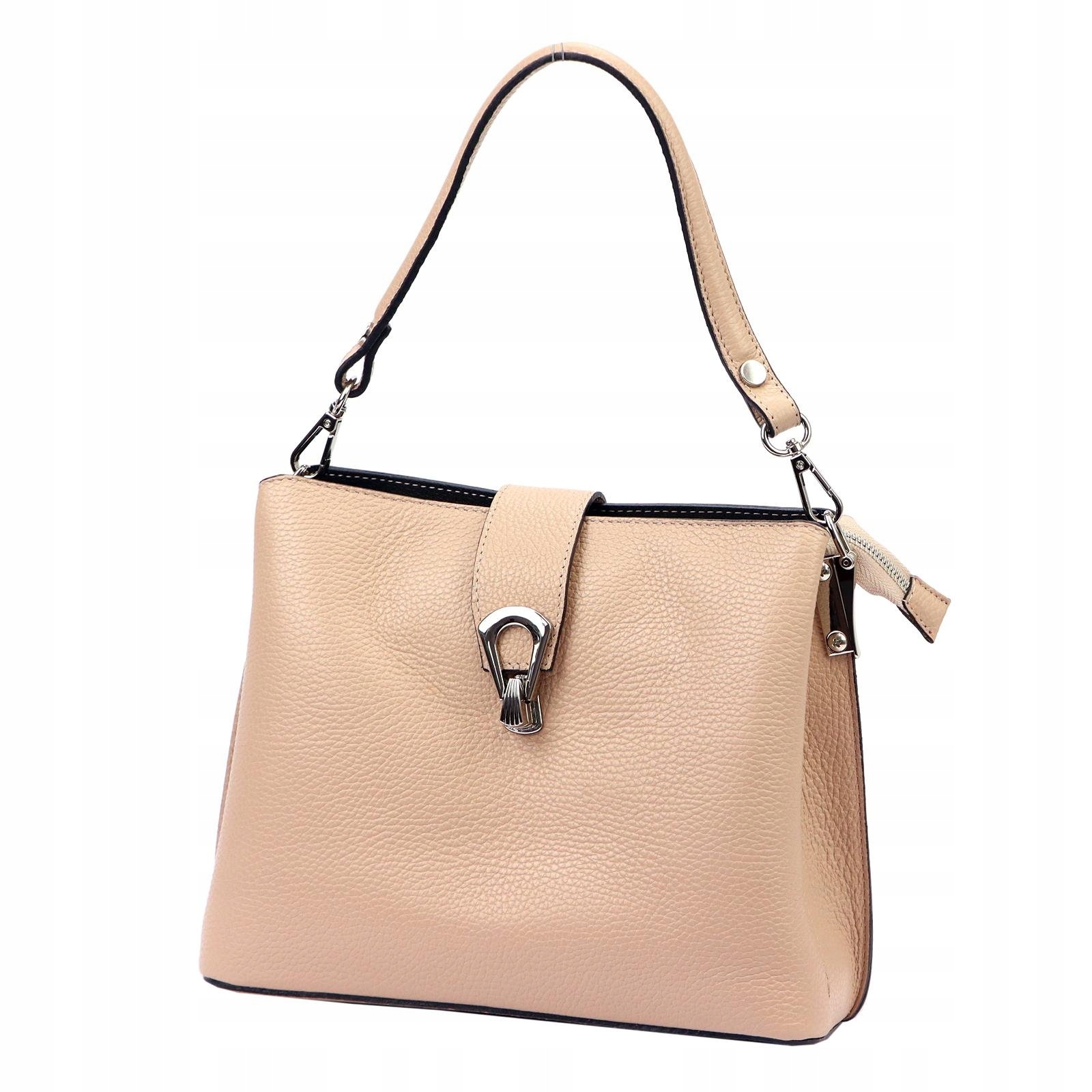 Dámská kabelka kufřík kožená pudrová růžová přes rameno Luka