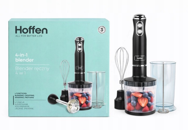 Blender ręczny Hoffen HB-6051-2 1200 W czarny - kod kreskowy EAN 5905118089716