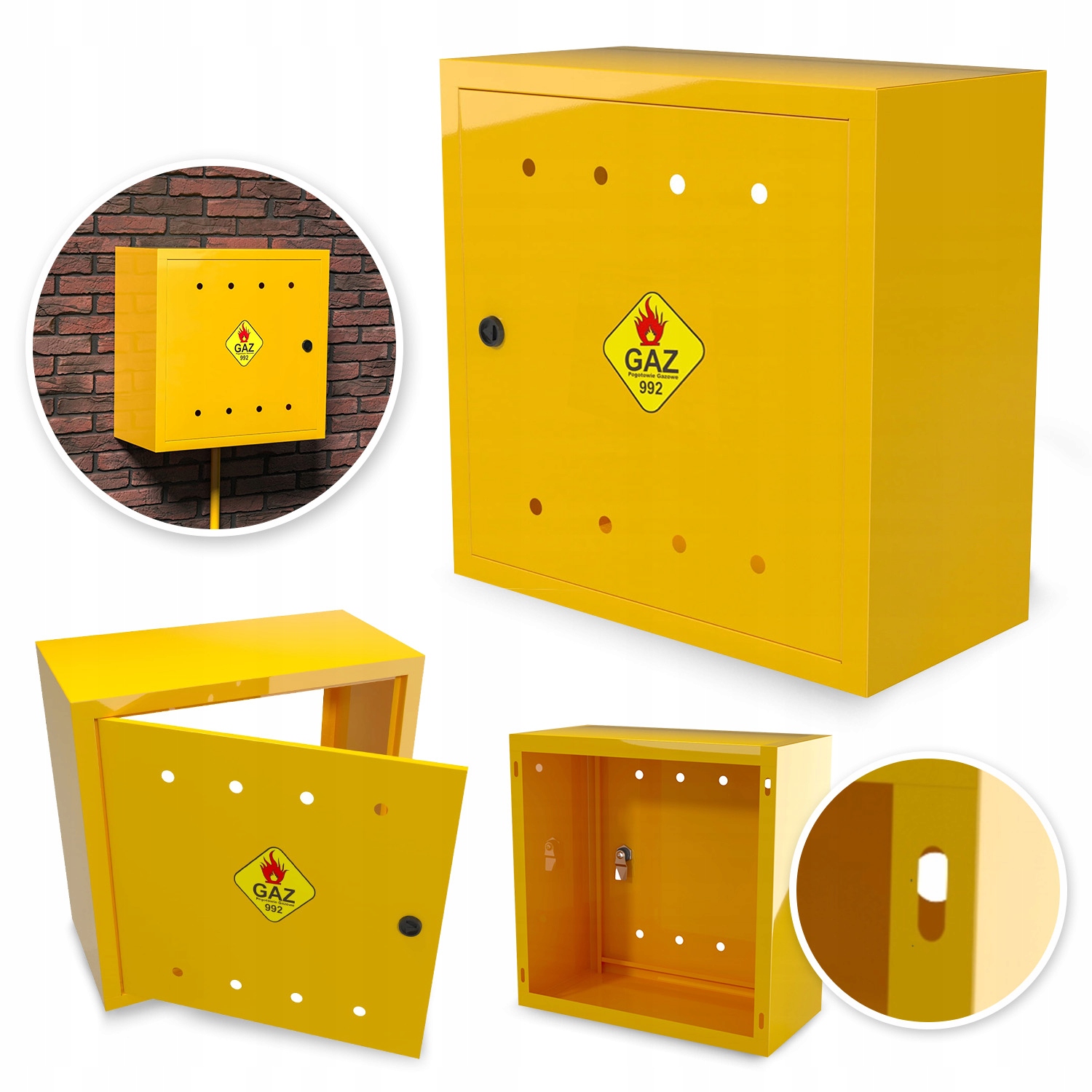Plynová Skříňka 60x60x25 Skříňka Standard Na Ventil Gaz Barva Žlutá