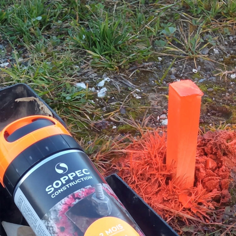 12x FARBA GEODEZYJNA SPRAY FLUO T.P. SOPPEC POMARAŃCZOWA DO ZNAKOWANIA Marka Soppec