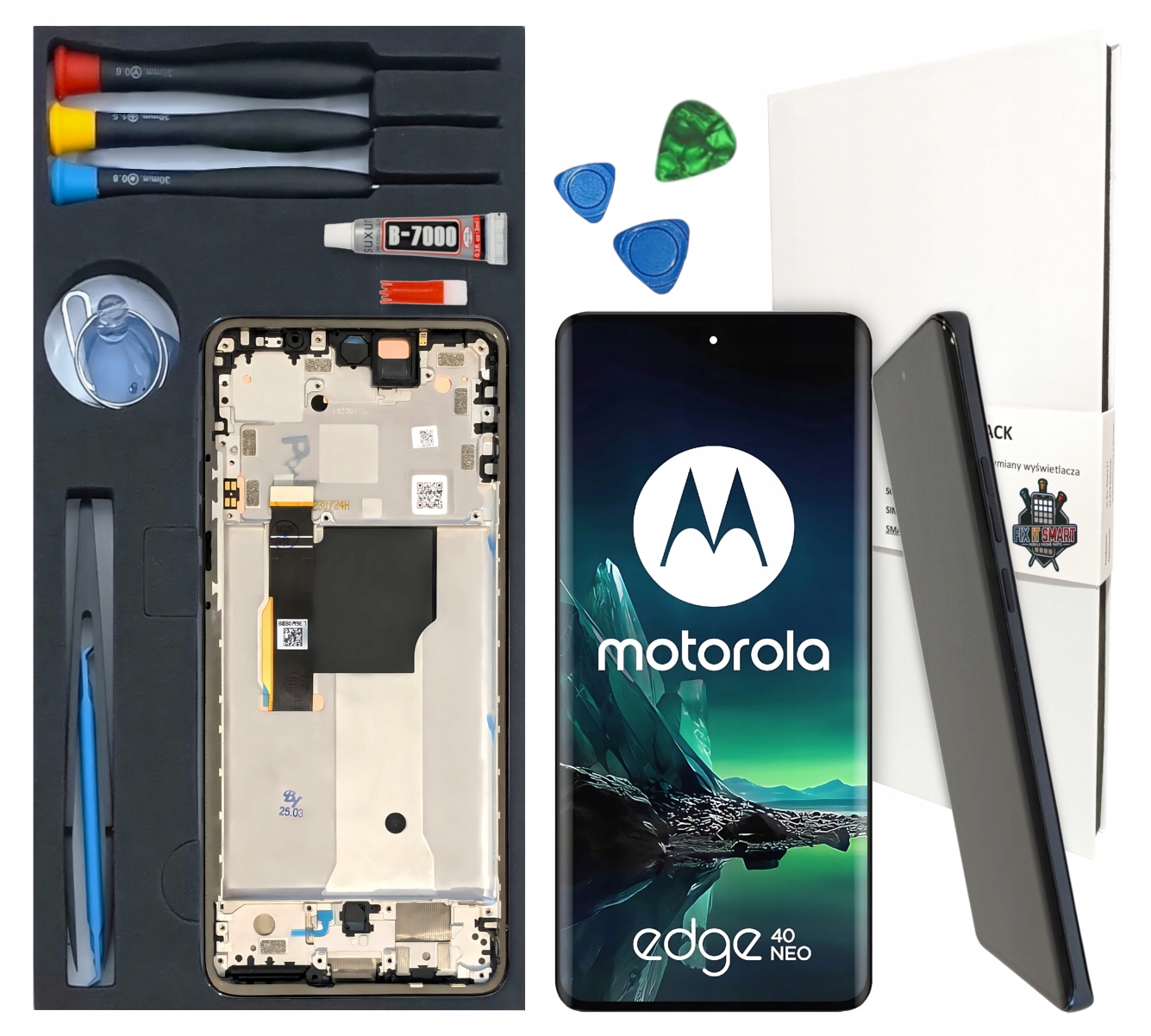 LCD Displej Pre Motorola Edge 40 Neo Originál Zila Rámik Sada XT2307