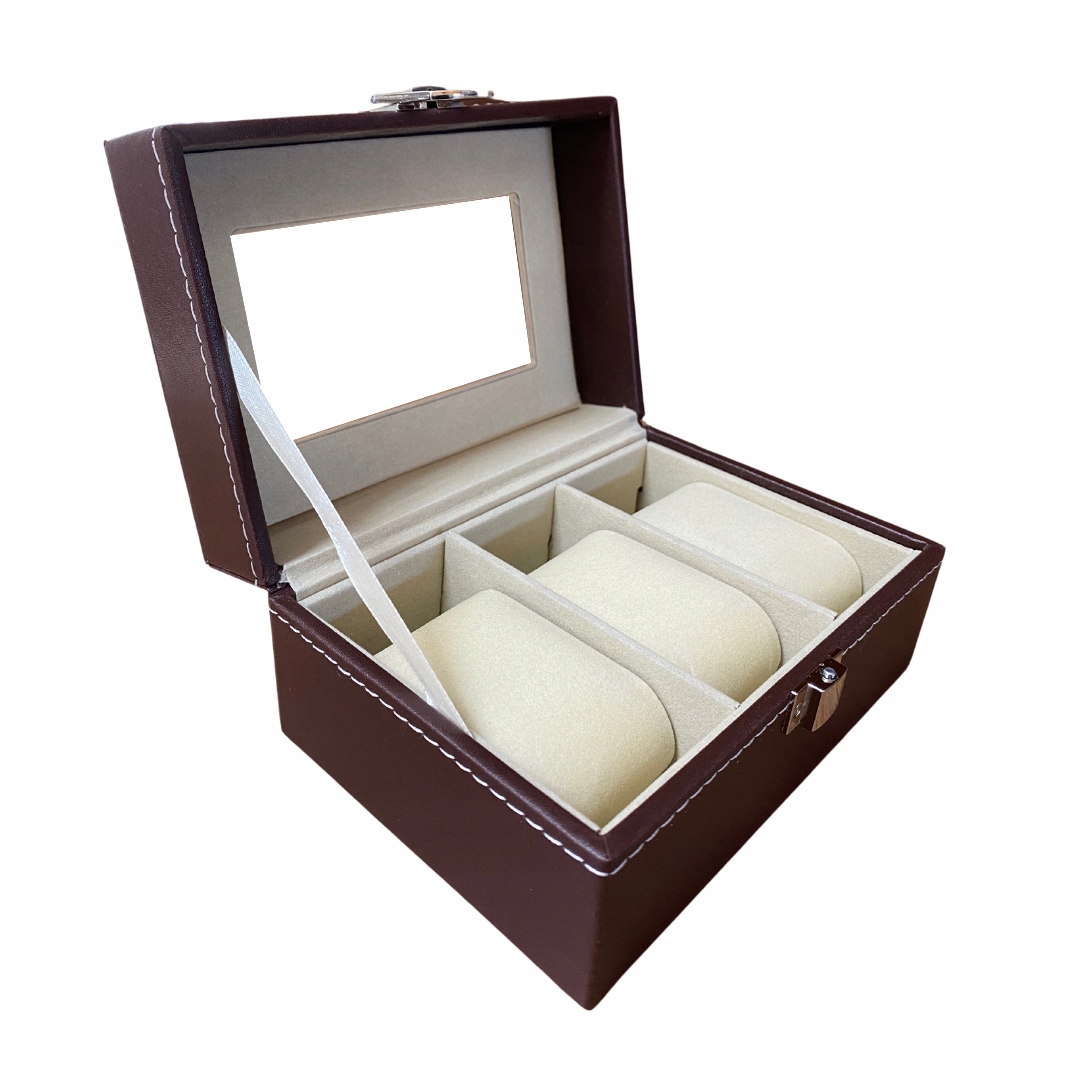 SZKATUŁKA NA ZEGARKI ETUI ORGANIZER PUDEŁKO EKSPOZYTOR NA PREZENT 3 szt G41