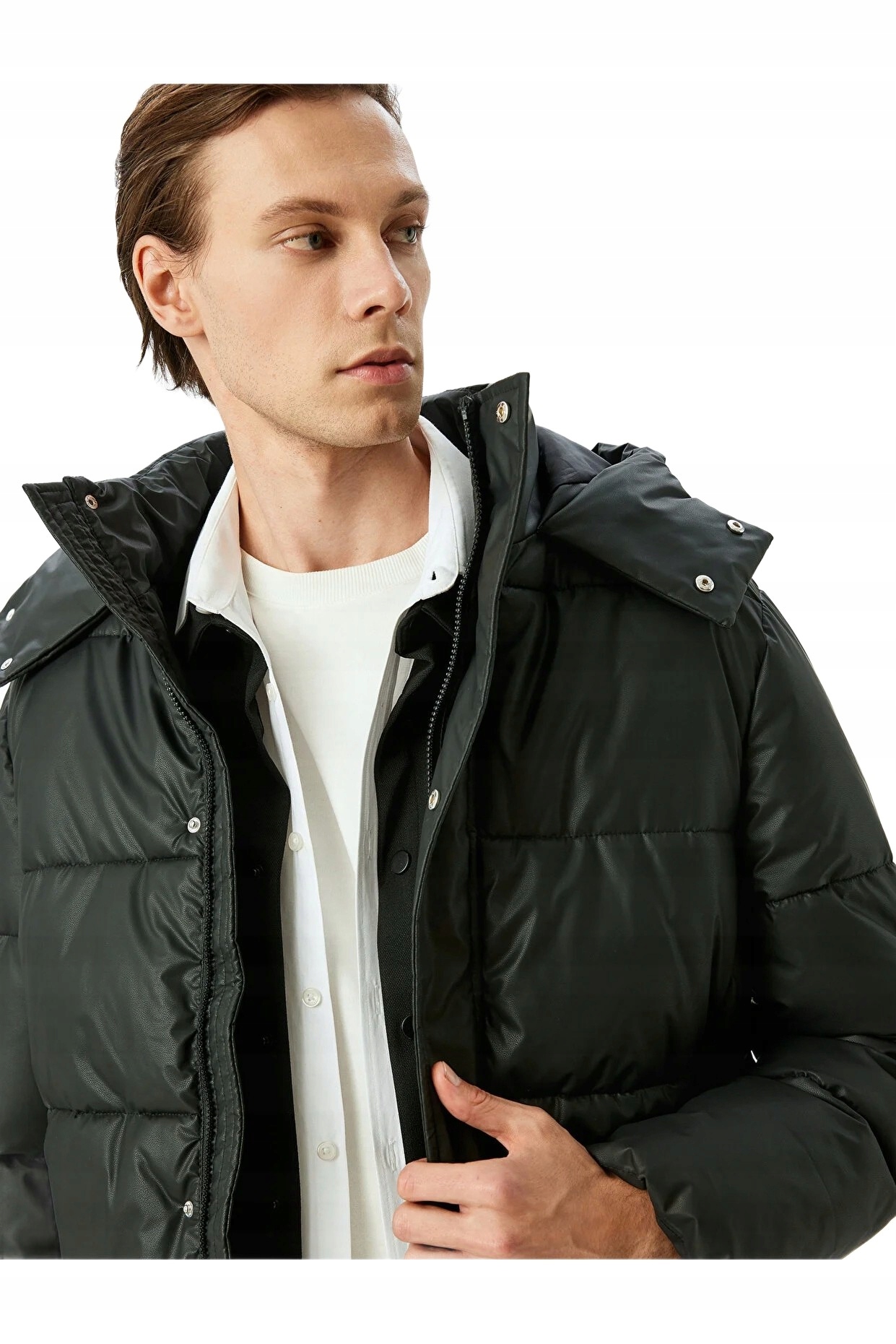 LC Waikiki Černá Prošívaná Pánská Bunda S Podšívkou A Kapucí XXL 5DA*