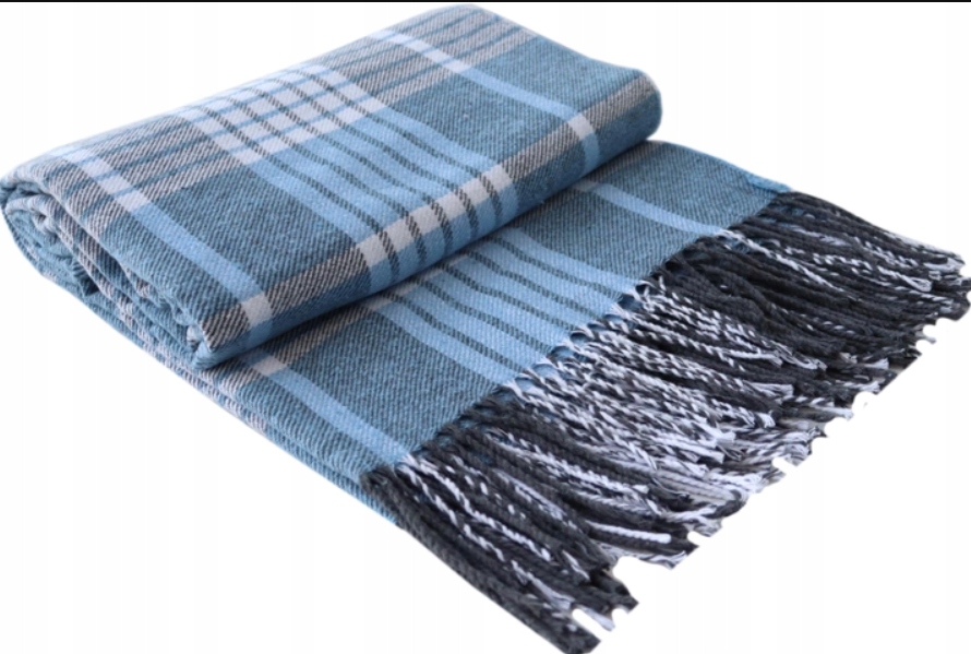 Koc MIAMI w kratkę z frędzlami NARZUTA NA ŁÓŻKO PLED piknikowy bawełna EAN (GTIN) 4820069532474