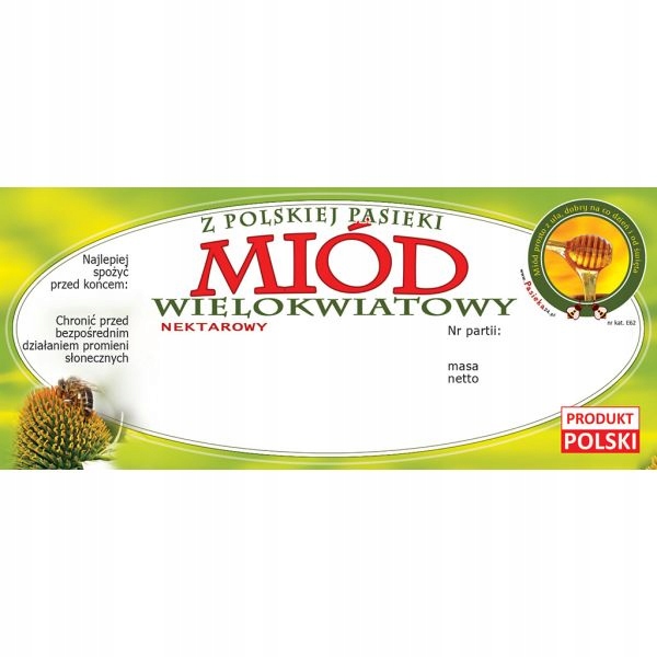 

Etykiety Wielokwiatowa 100szt etykiety na miód E62