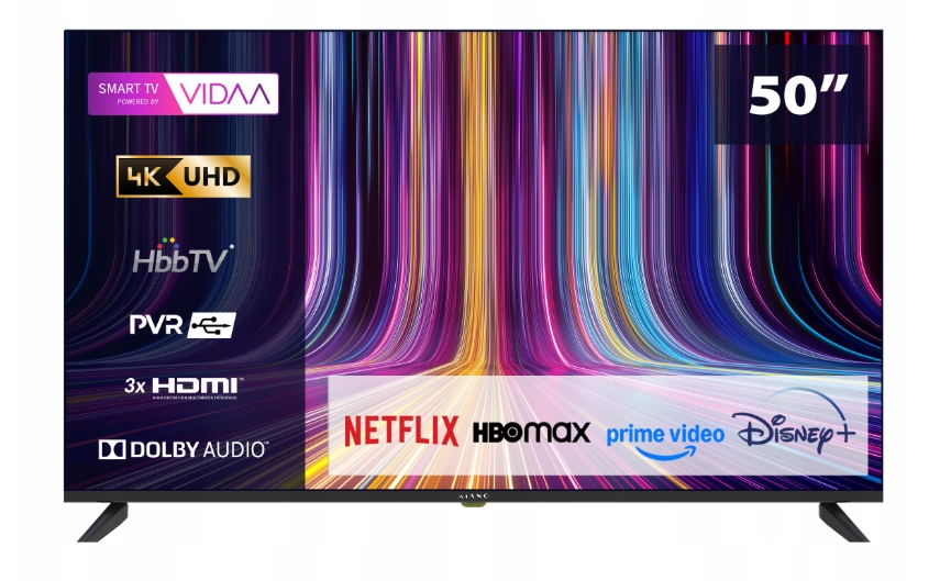 Televízor Kiano Elegance 50" 4K Uhd SmartTV Hdr WiFi čierny